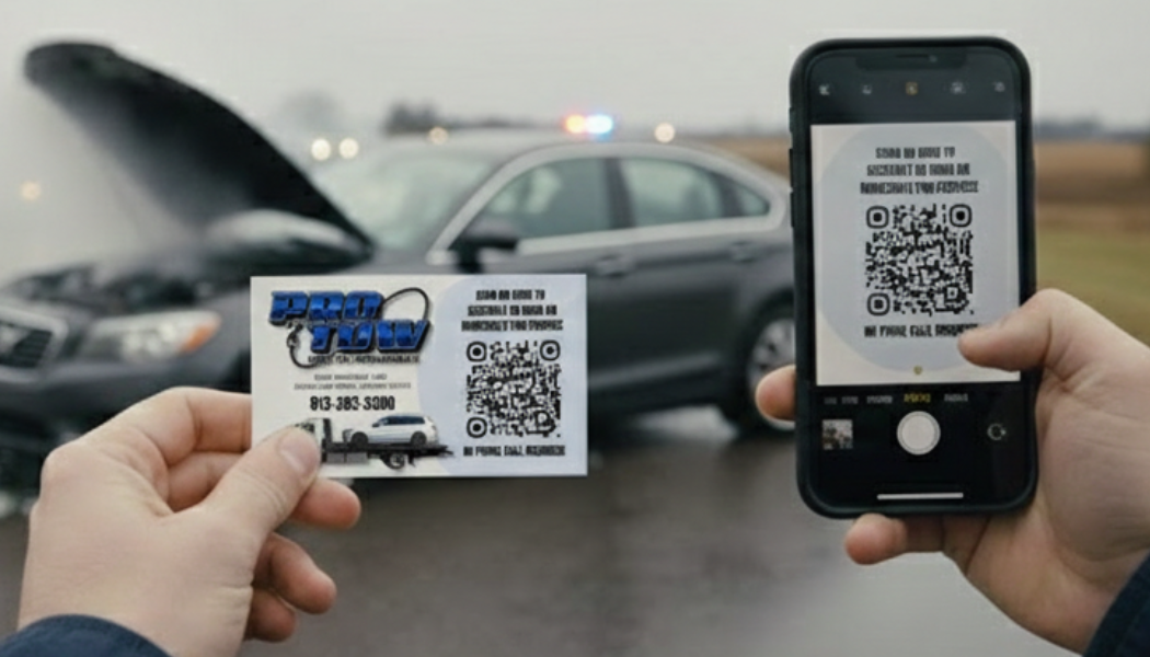 Customer scanning QR code at breakdown